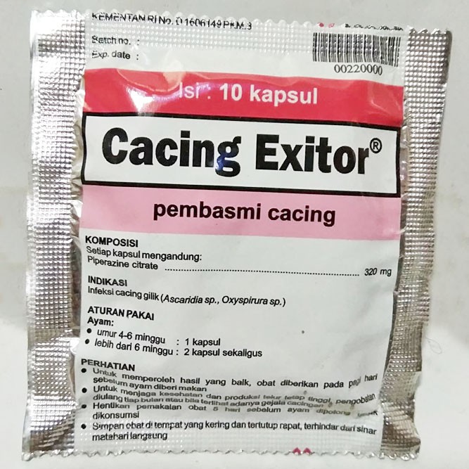 Cacing Exitor isi 10 Kapsul Obat Pembasmi Cacing Ayam Medion Artupic