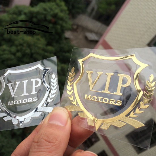 1pc Car Styling VIP Metal Golden Stiker Dekorasi Mobil Audi Buick Kia