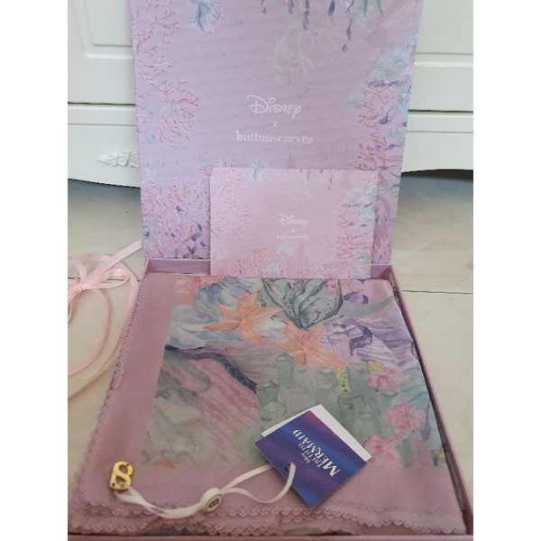 NEW Buttonscarves Disney The Little Mermaid Series in Tea Rose