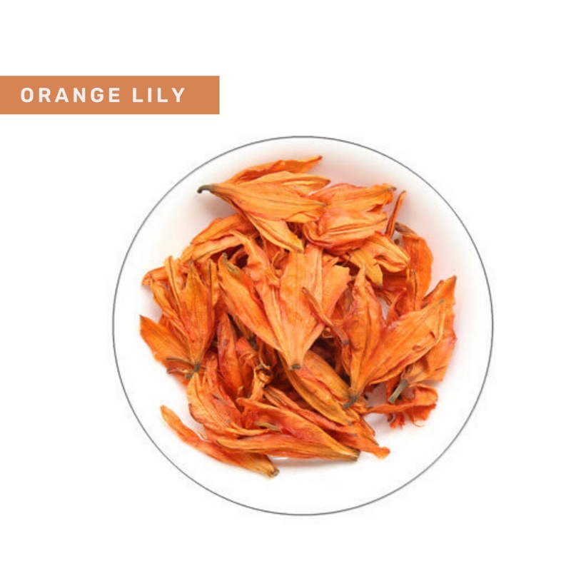 Organic&amp;Joy • Teh Bunga Lily/ Pure Orange Lily flower tea (Kulit cantik,anti penuaan dini,Slimming,Sehat Jantung ,tisane,teh bunga herbal, teh bunga lily/teh lavender/teh mawar/teh melati/teh bunga krisan)