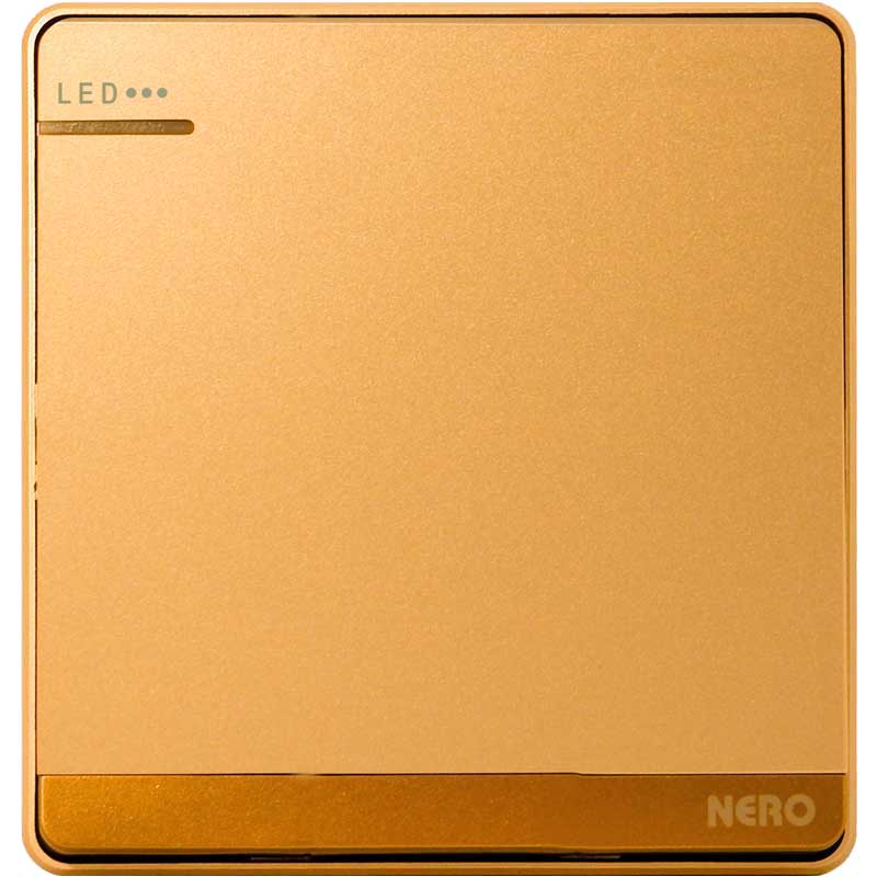 DECORA Q71612D-Gold 1 Gang 2 Way Switch with LED Locator NERO