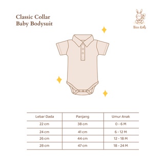 Nice Kids Classic Collar Baby Bodysuit boy- (Baju Bayi/Bodysuit Bayi) jumper bayi