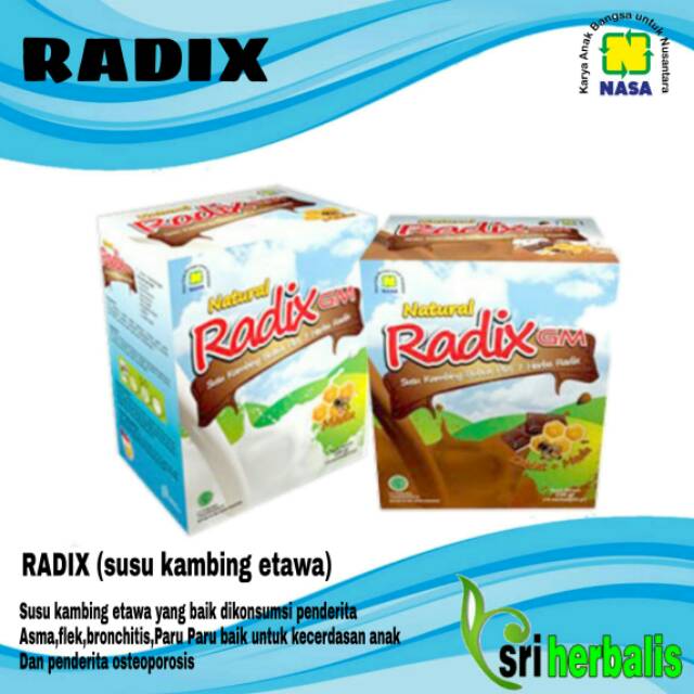 

Susu kambing etawa rasa madu dan coklat NATURAL RADIX ORIGINAL NASA