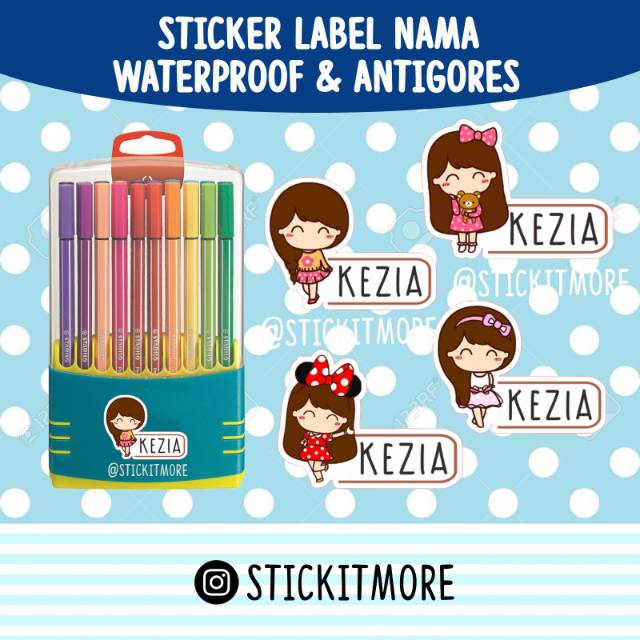 

Sticker Label Nama Waterproof Kezia