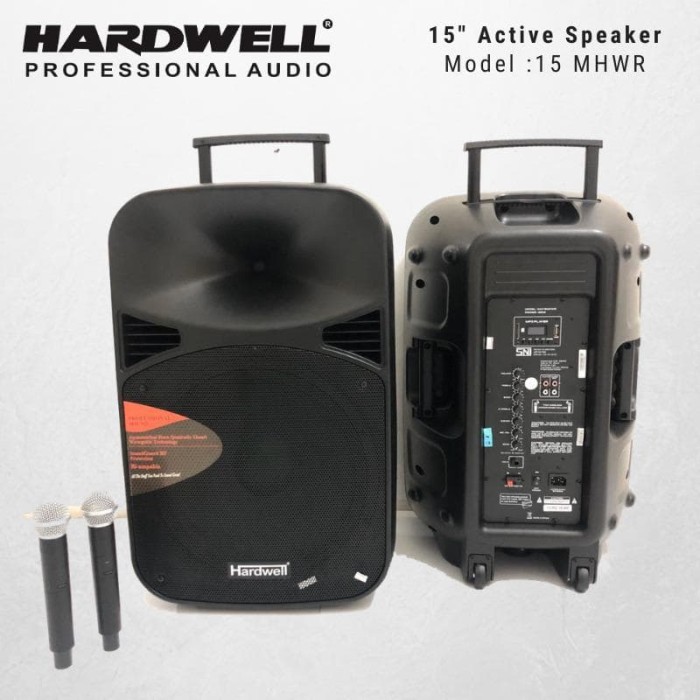 Jual Speaker Aktif Portable Wireless HARDWELL 15 MHWR Original 15 inch