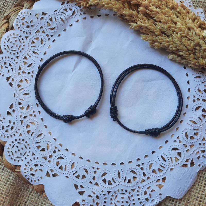 Gelang Tali Korea | Gelang Tali polos hitam | Gelang Couple