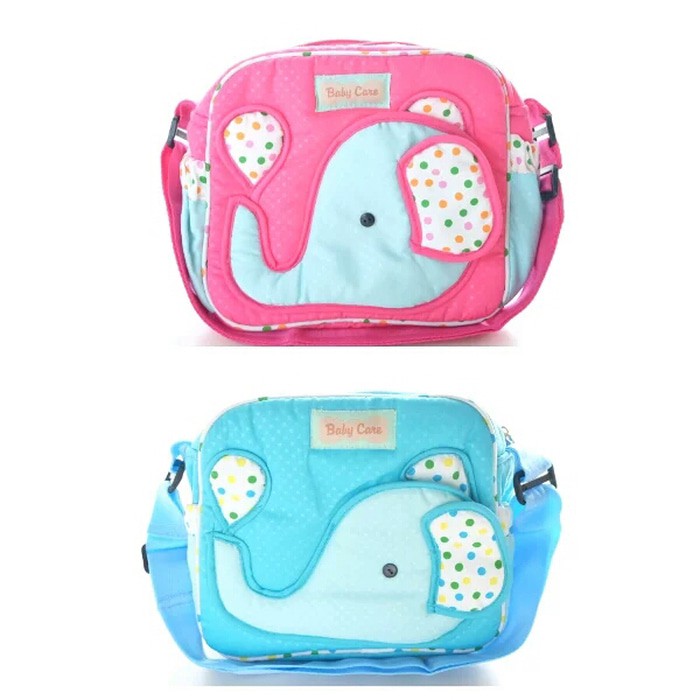 Baby care BCT 3006 Tas kecil bayi kotak motif polkadot (gajah)