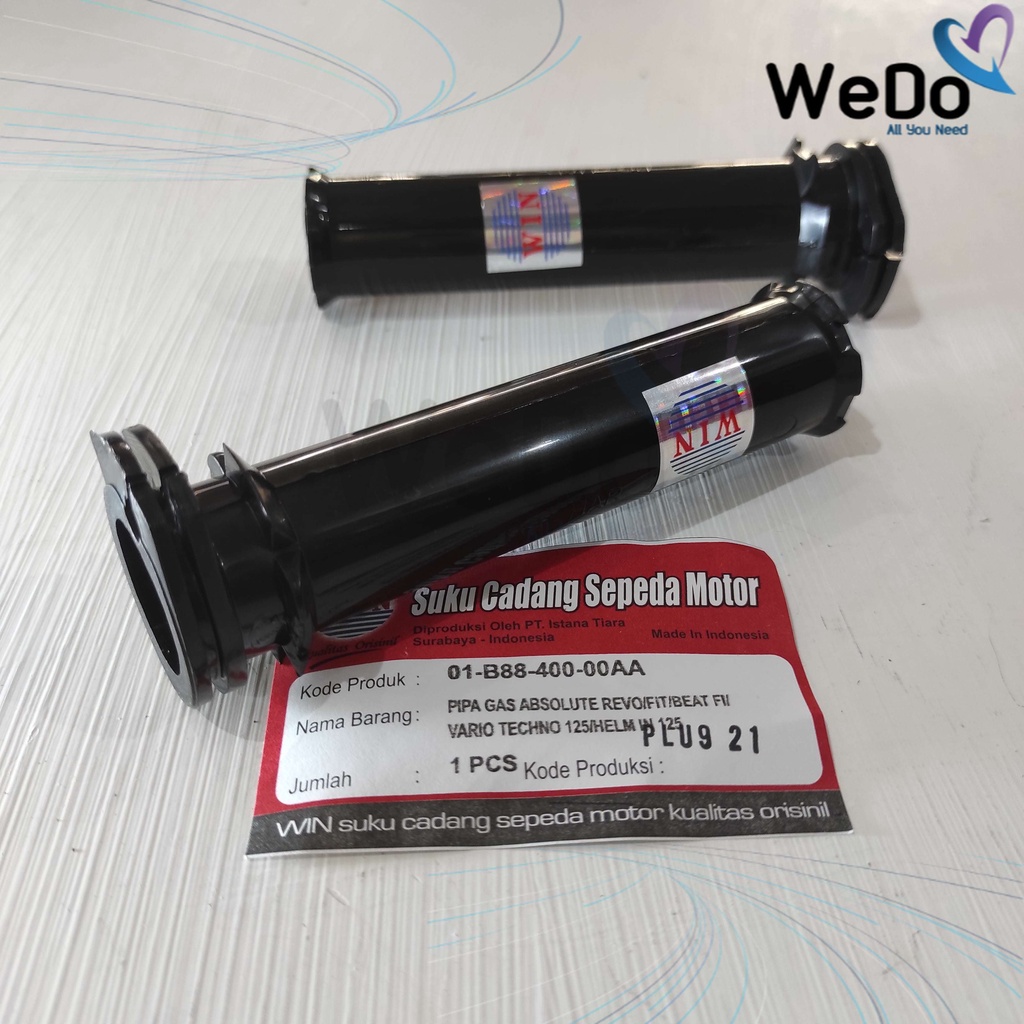 Win Pipa Gas Revo ABS Supra X 125 Helm in Selongsong Slongsong Plastik Satuan Kualitas Original