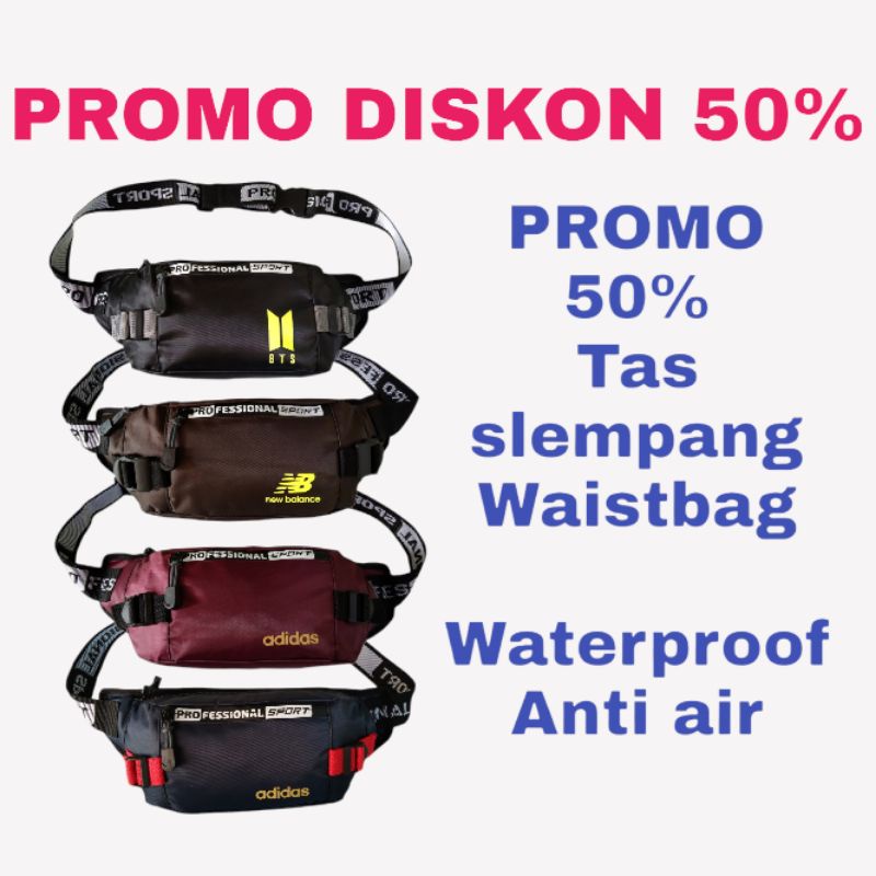 PROMO DISKON TAS SLEMPANG WAISTBAG WATERPROOF ANTI AIR