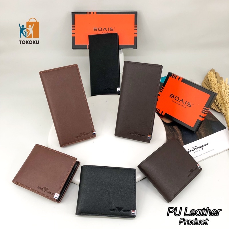 Dompet Lipat Kulit PU Premium Quality Dompet Laki-Laki Import Dompet Bovis Pria 17