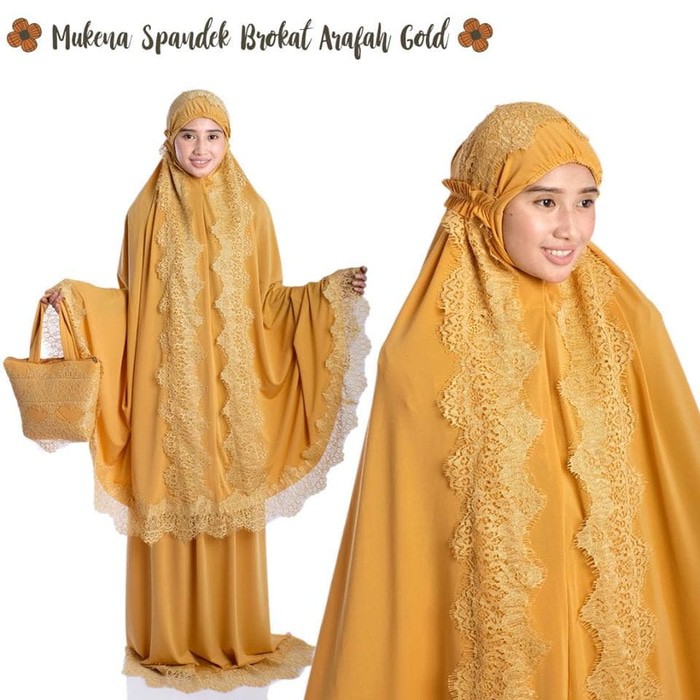 MUKENA TELEKUNG DEWASA SPANDEK SUTRA JERSEY BRUKAT ARAFAH ABU GOLD MAROON BW SALEM PINK TOSCA