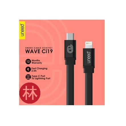 UNEED UCB19CI Wave Kabel Data Type C to Lightning Fast Charging 2.4A