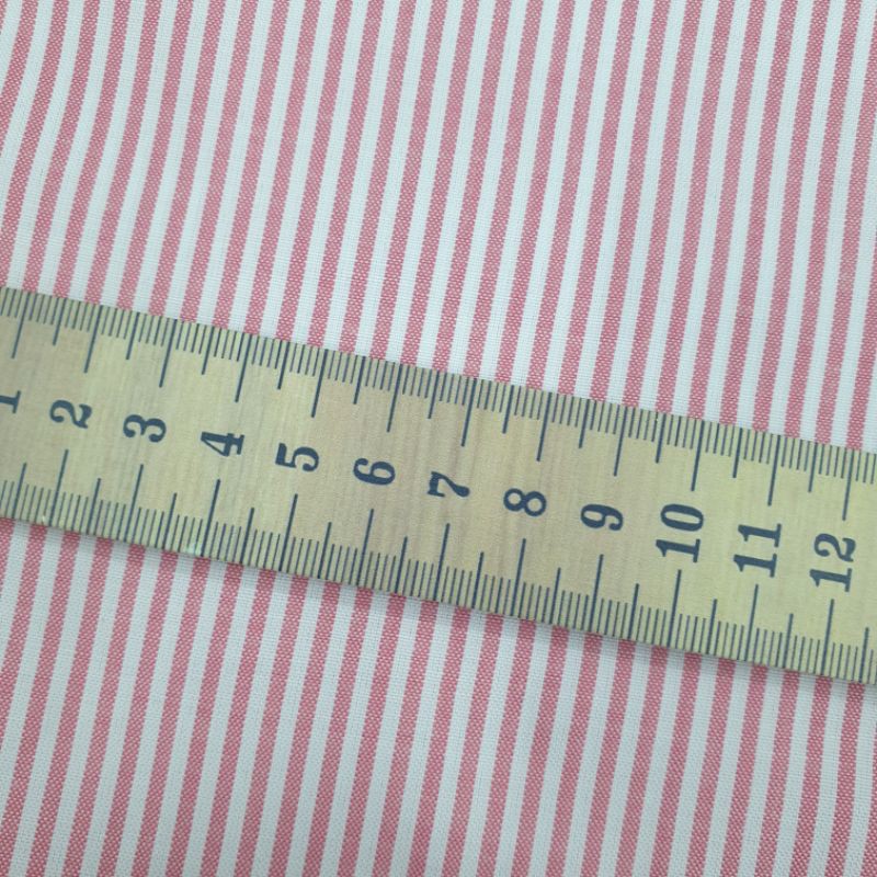 Kain Katun Yarndyed Motif Garis Stripe /Kain Salur Lebar 150cm Kain Katun Jepang Tokai Senko Salur Kecil 2milimeter (Harga per 1/2 meter)