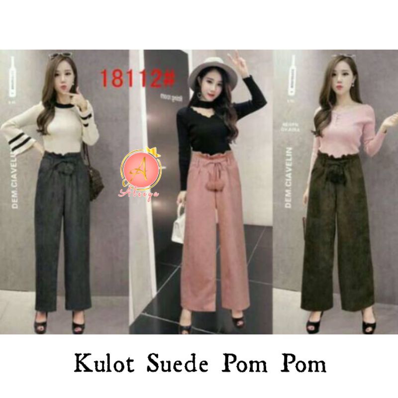 ALEEYA Kulot Suede Tali Pom Pom (3101)