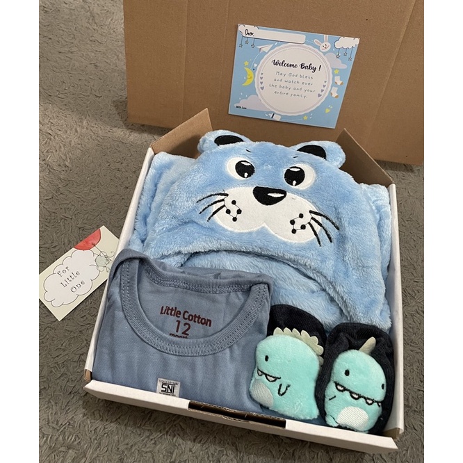 Hampers Bayi Selimut | Kado bayi | Kado bayi cowo | Kado bayi cewe | Hampers baby girl | Hampers baby boy | Selimut bayi | Hampers baby newborn-Flo Selimut 1 - Biru