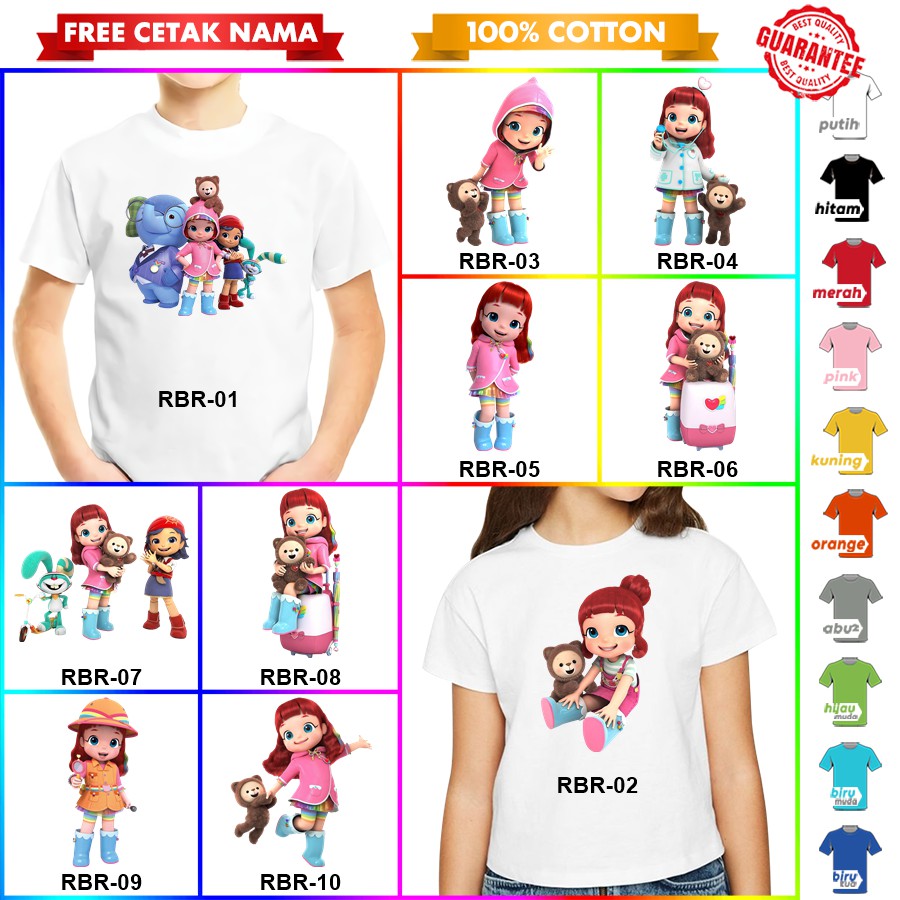 [FREE NAMA!!] Baju Kaos ANAK DAN DEWASA RAINBOW RUBY BANYAK MOTIF