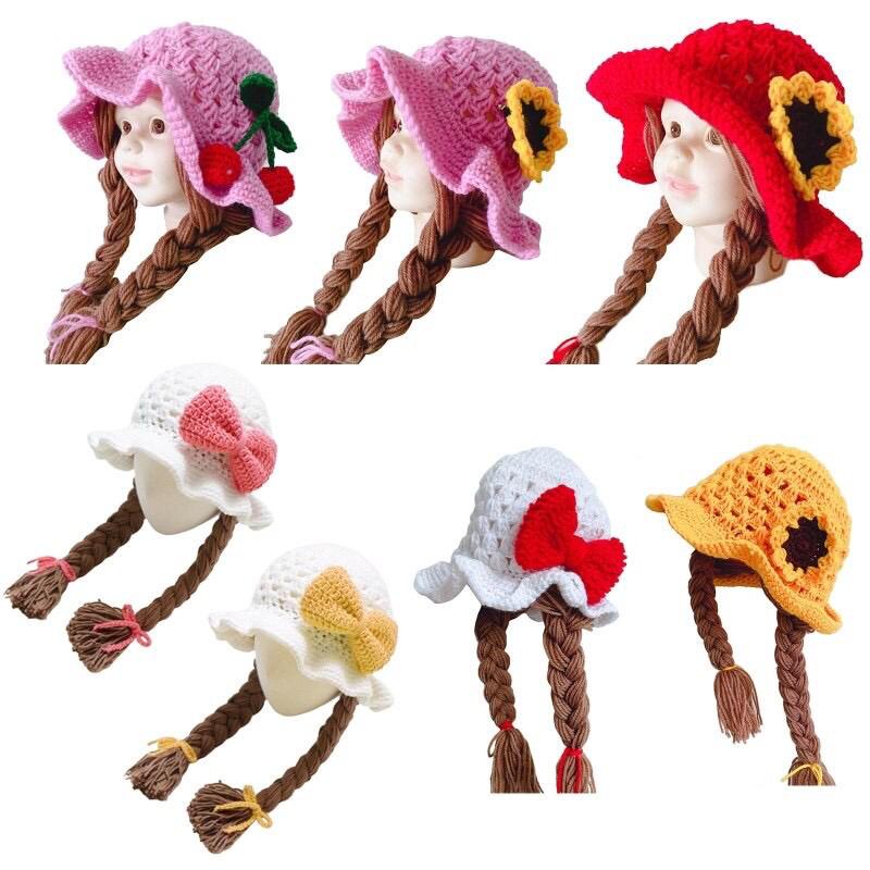 PROMO - topi kupluk anak wanita import / topi rajut anak / topi model bunga