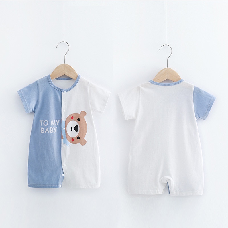 Baju Pakaian Bodysuit Jumper Pendek Anak Bayi Laki-laki Perempuan 0 bulan - 1 tahun-1