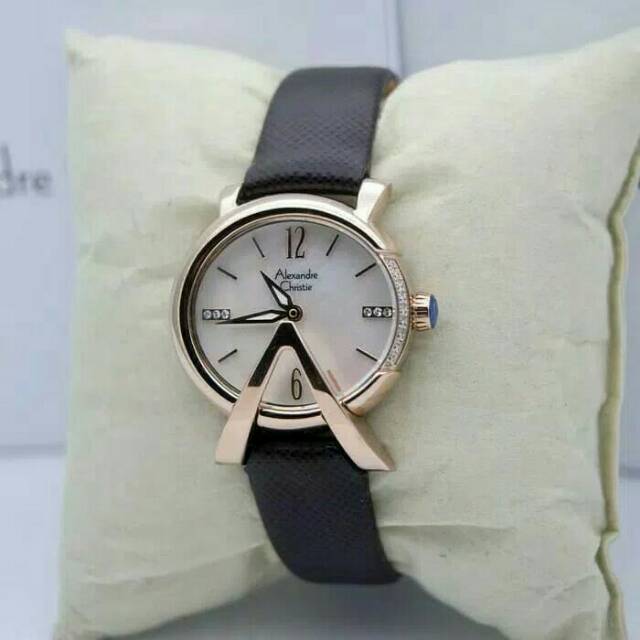 JAM TANGAN CEWEK/WANITA ALEXANDRE CHRISTIE AC 2703 ROSEGOLD BROWN