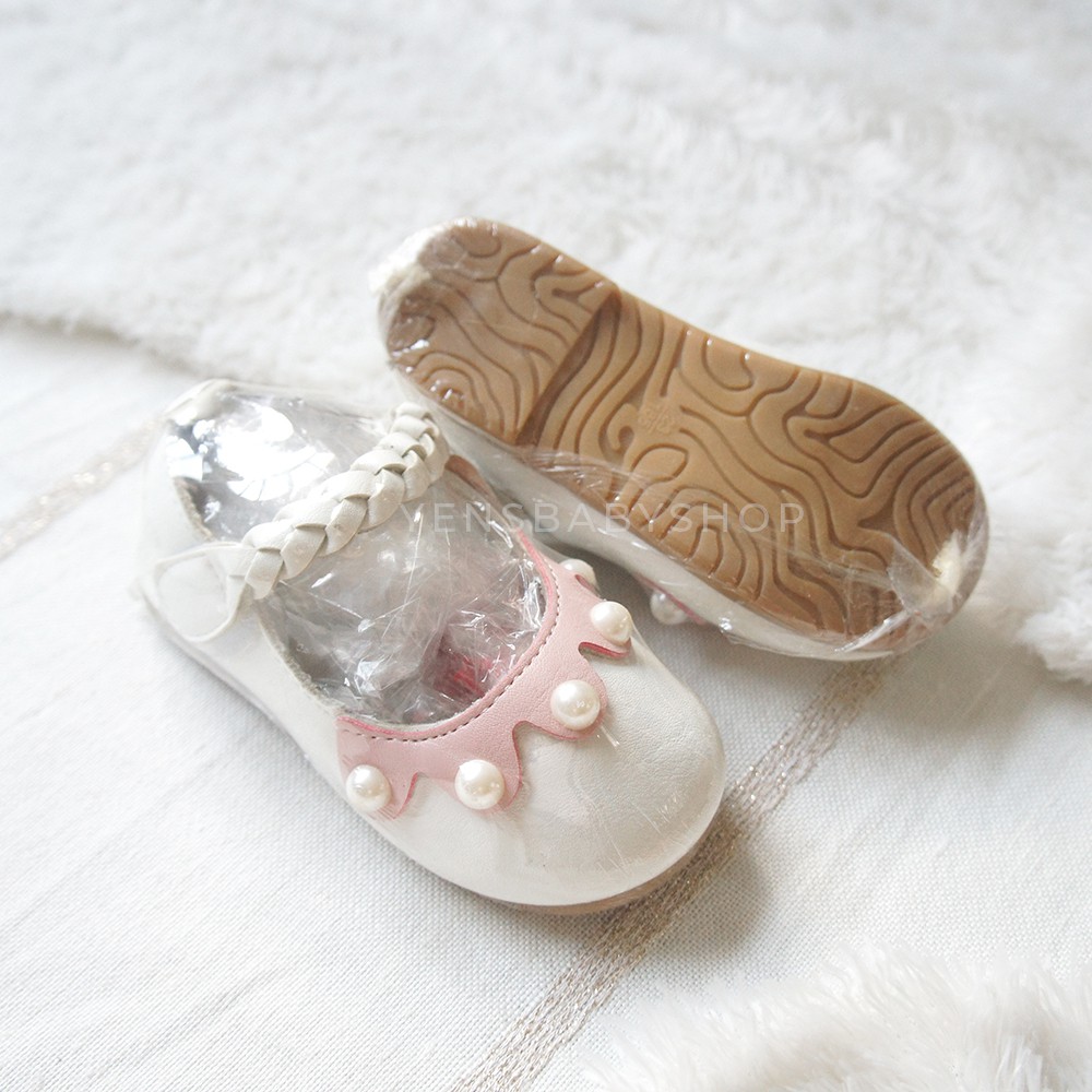 Flat Shoes Anak - Mutiara Pink Putih