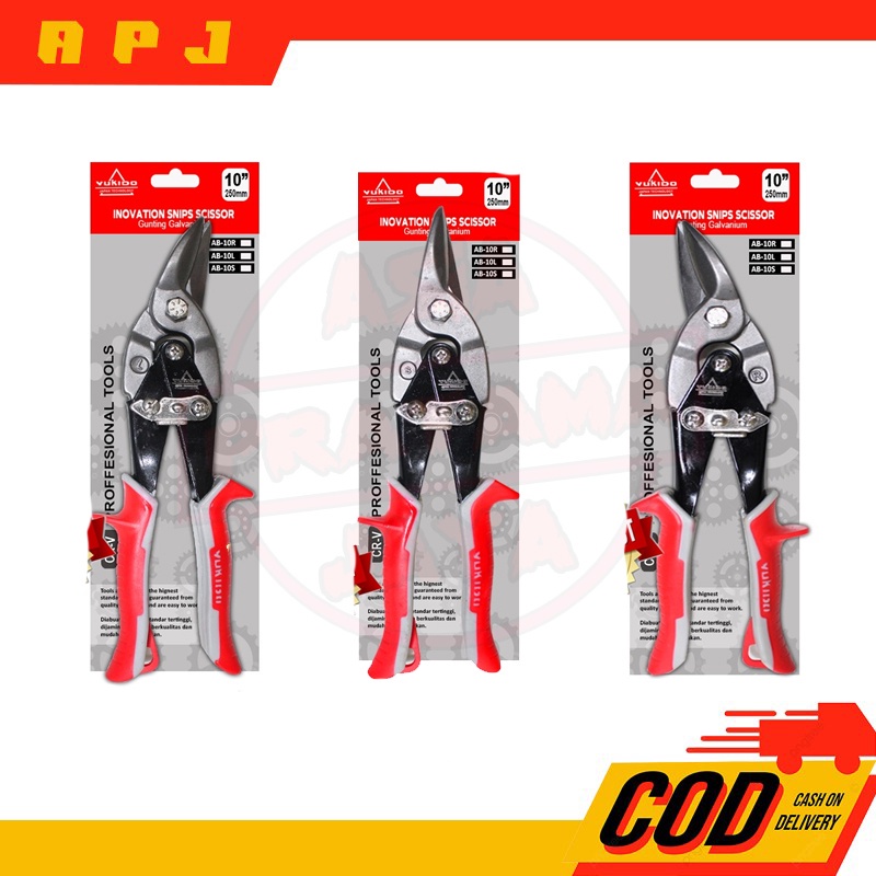 GUNTING seng YUKIDO / gunting baja ringan YUKIDO 10in gunting seng / Gunting baja ringan / gunting plat  gunting seng baja ringan holo lurus 10 inch aviation snips