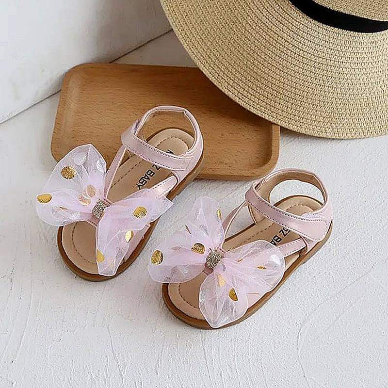 Sepatu Sandal Anak Perempuan Big Ribbon Polkadot