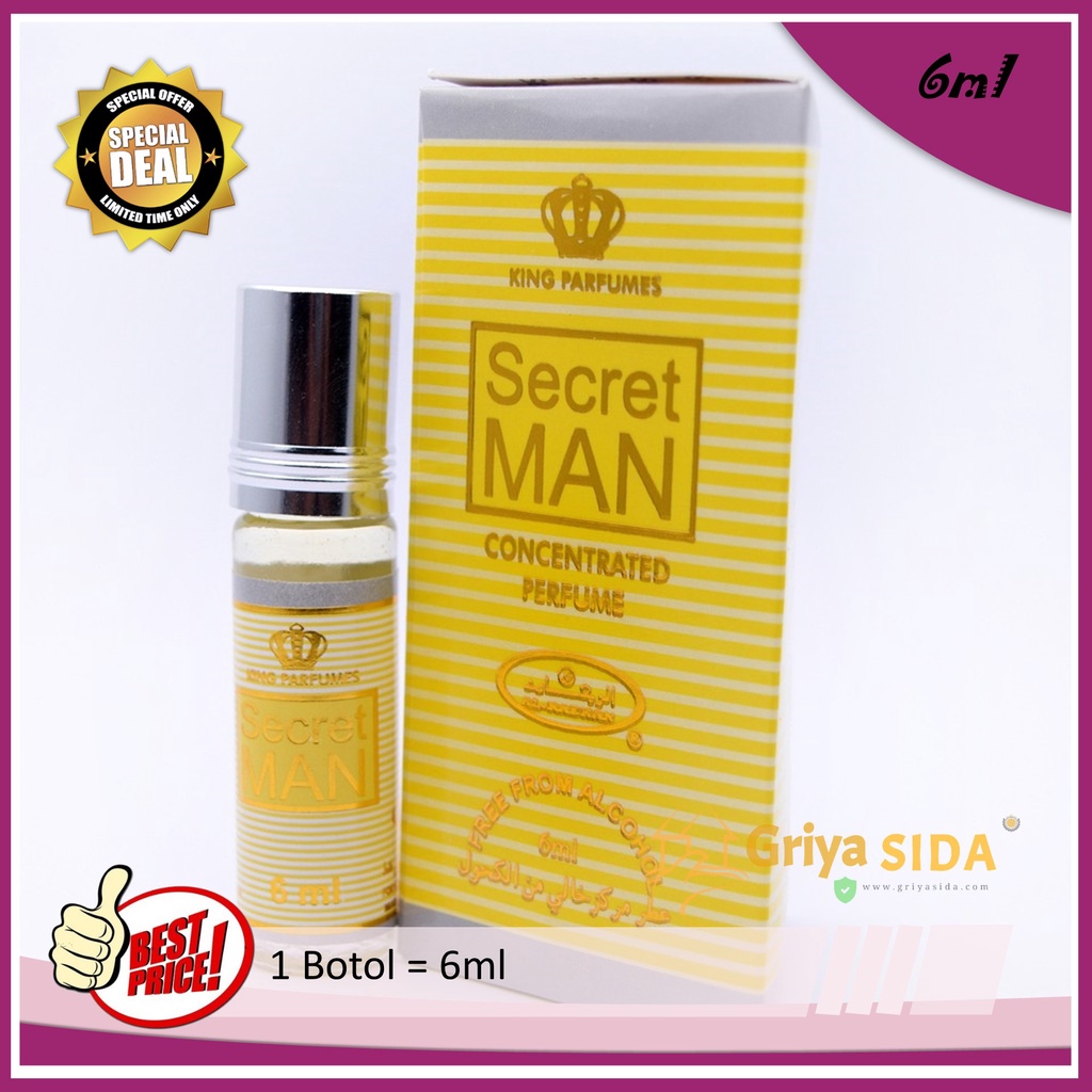 Parfum Secret man 6ml alraehan minyak wangi aroma al raehan mirip al rehab parfum Harga grosir PROMO!!