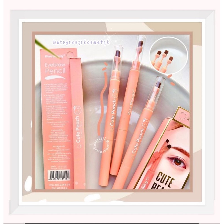 PROMO ECER!!!EYEBROW CUTE PEACH MULTI EFFECT EYEBROW PENCIL KISS BEAUTY NO.2644