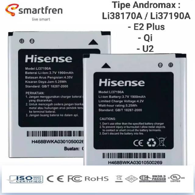 Baterai Baterry Batre Original Andromax G36C1G Li37190A U2 Qi E2 Plus E2 + B16C2G Li38170A