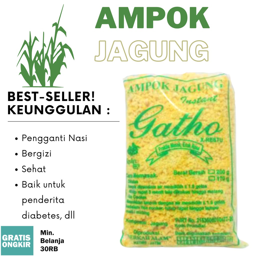 

[TERMURAH-TERLARIS] Nasi Jagung Instan / Ampok Jagung Gurih