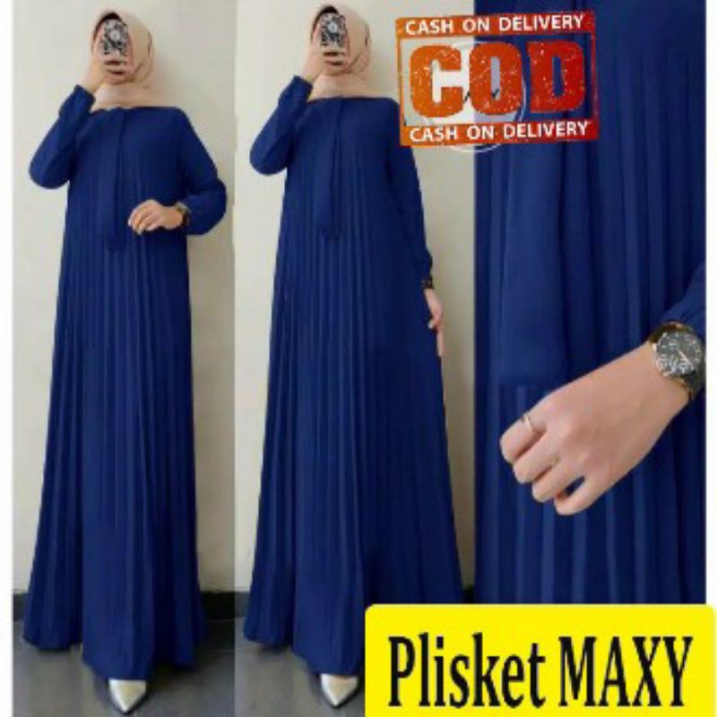 Gamis Plisket Bahan Hyget Premium Impor