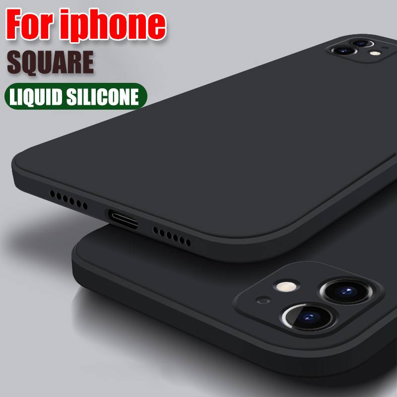 Soft Case Silikon TPU Warna Polos Untuk iPhone 11 Pro MAX 6 6s 7 8 Plus X XS SE 2020 2022 SE3