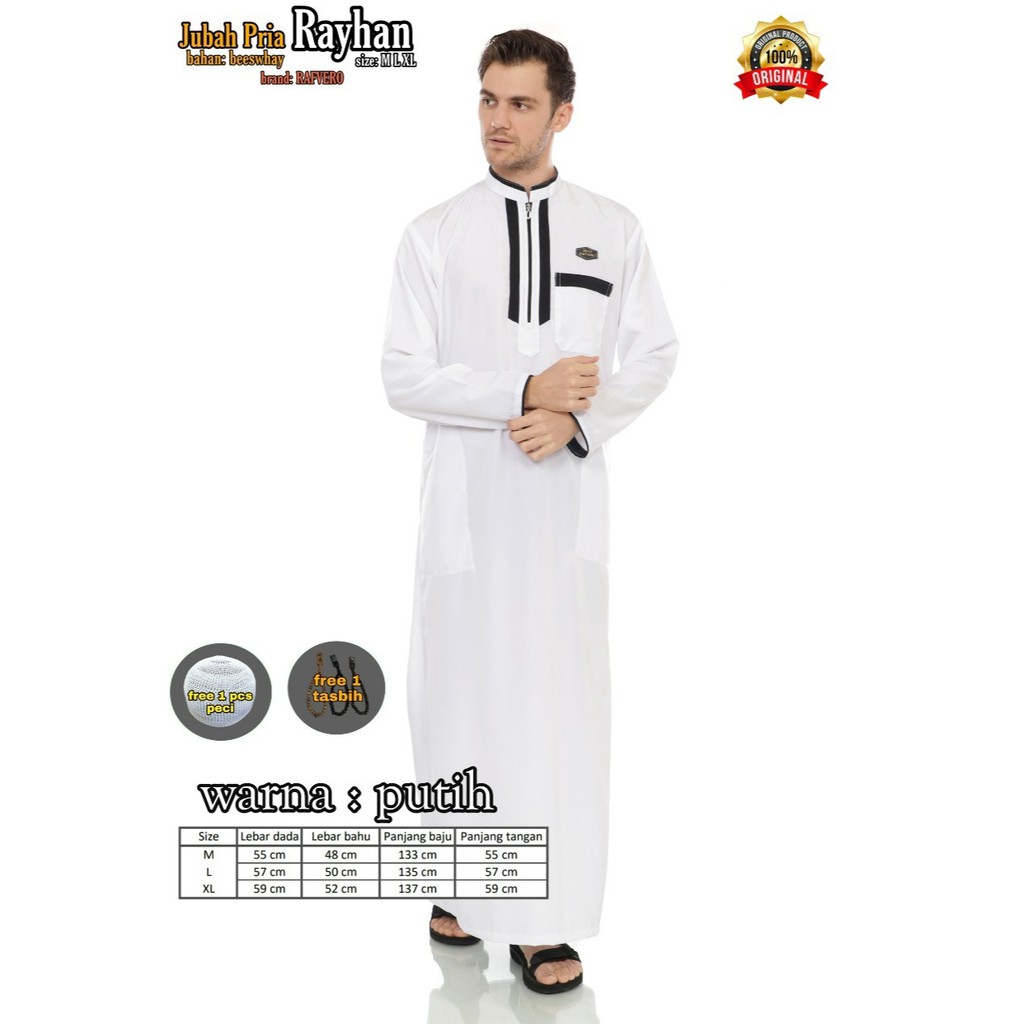 Jubah gamis Muslim Pria Dewasa Rayhan ORIGINAL RAFVERO - jubah pria dewasa premium - gamis jubah pri