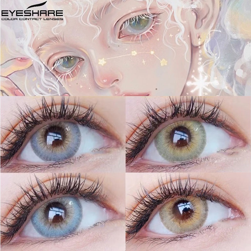 ✔️100% ORI Softlens Natural Korea Mixed-race EYESHARE SOFTLENS CAIRAN DAN ALAT 14MM-14.5MM MINUS 0.00 BIG EYES LENSA WARNA SOFLEN MODEL TERBARU 2023 ICELAND