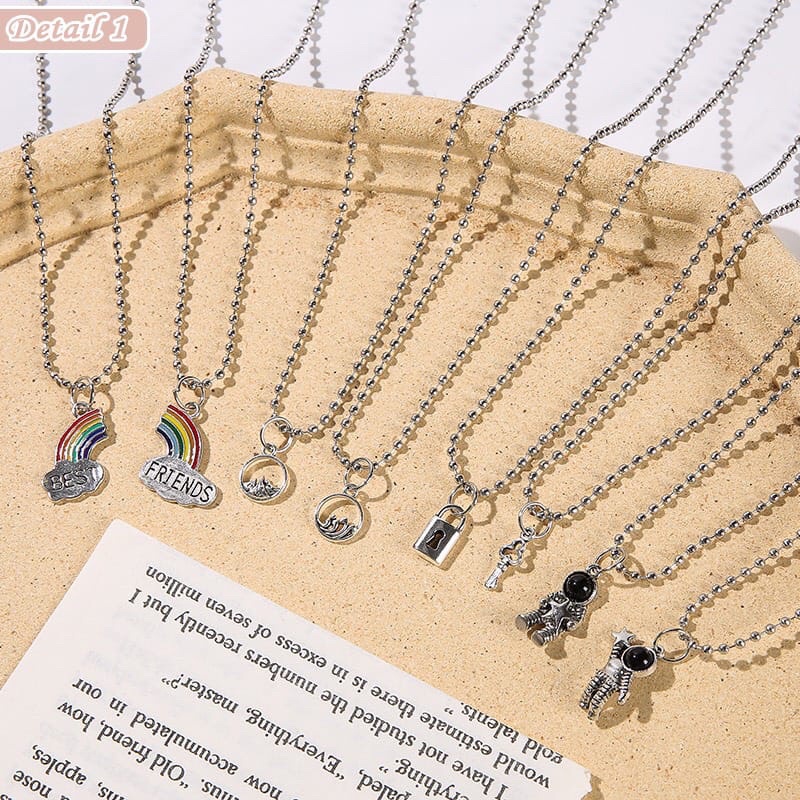 Kalung Couple magnet Rantai Silver murah medan K01/K02