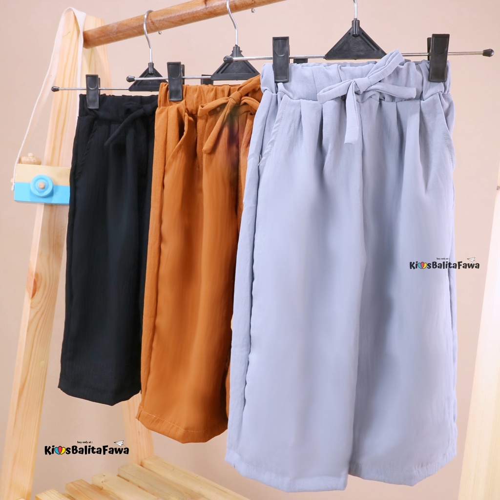 Malaya Cullotes Pants uk uk 2-5 Tahun / Celana Polos Anak Perempuan Panjang Kulot Cewek Harian Babycinnamon