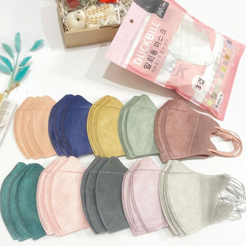 Masker Duckbill 3 ply Warna Mix isi 50 Y&B Care Careion Eizmo Careindo We Maze