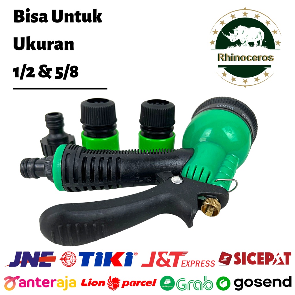 Paket Semprotan Air dan Sambungan Selang Variasi 8 Kepala 1/2 - 5/8 Inch