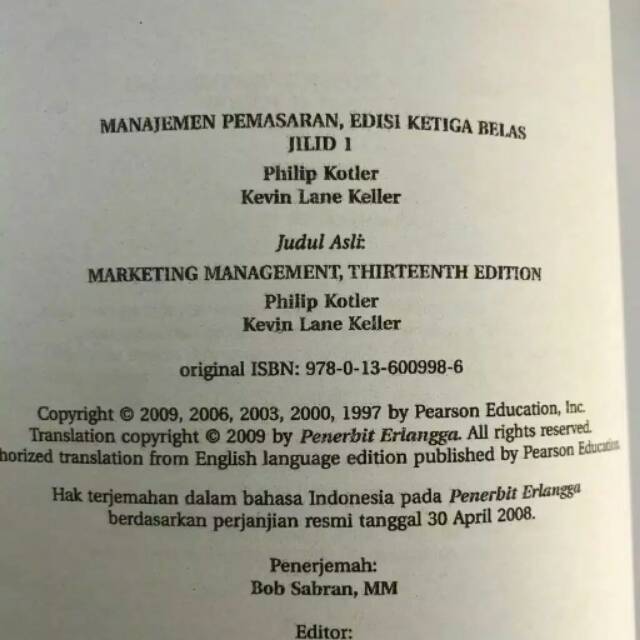Manajemen Pemasaran Jilid 1 By Philip Kotler Shopee Indonesia