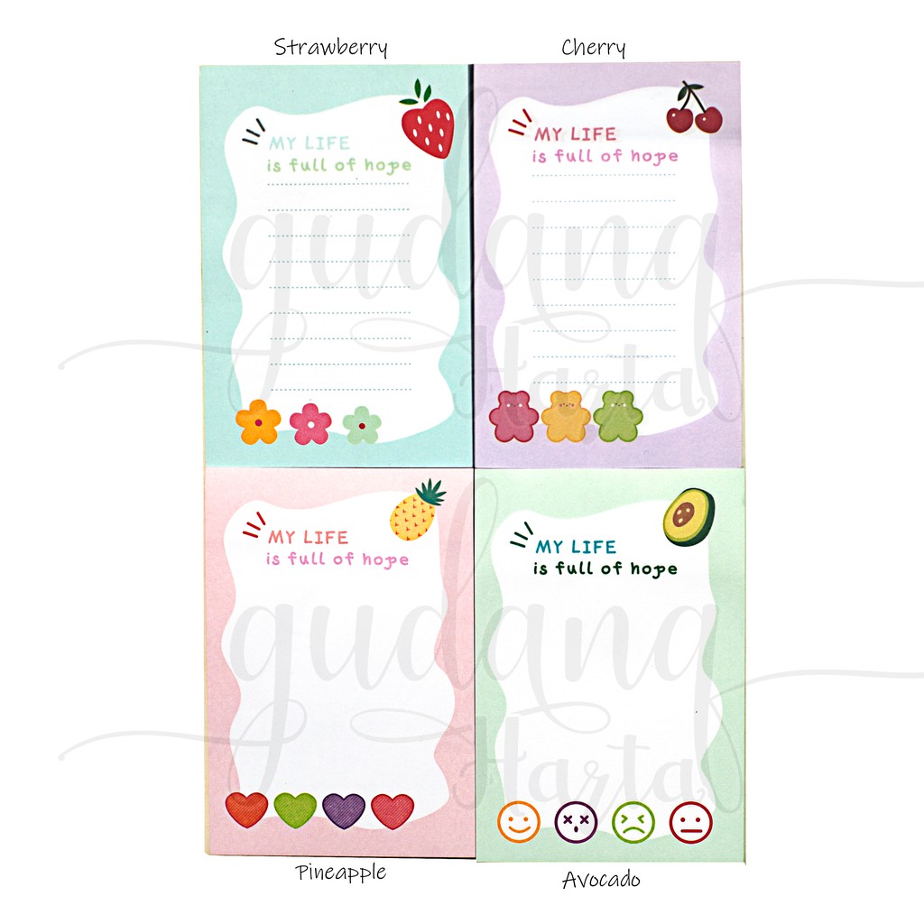 Sticky Notes Full Of Hope Fruit Notes Buah Memo Lucu DIY Scrapbook GH 301401