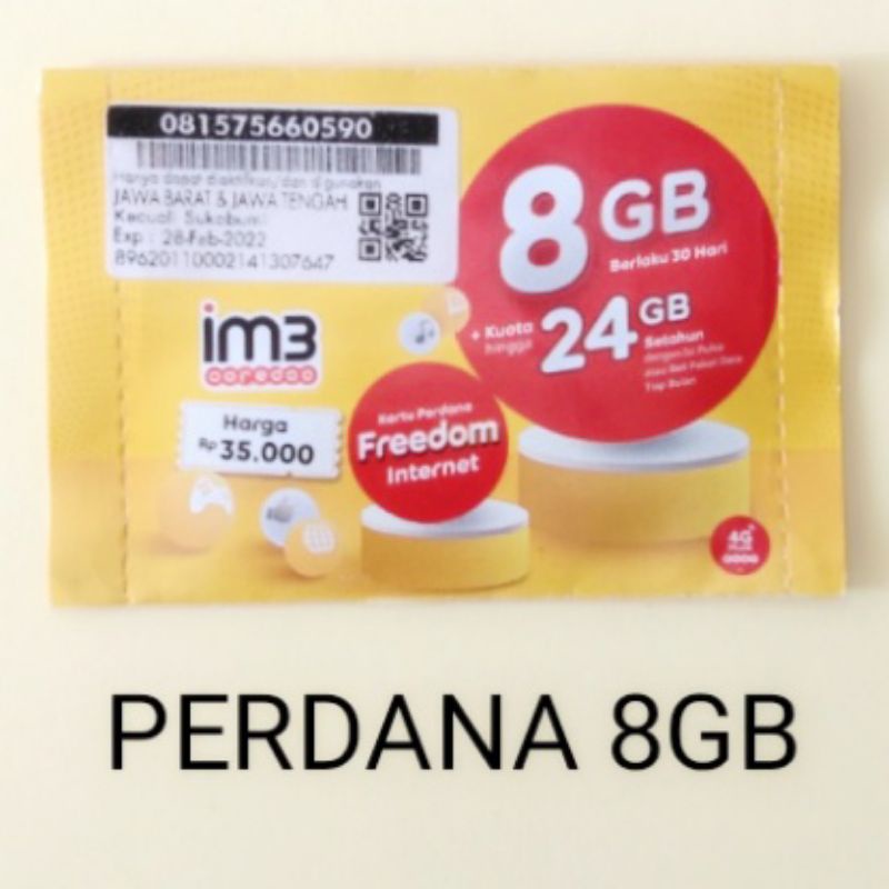 Perdana Indosat IM3 8GB Gratis Gift