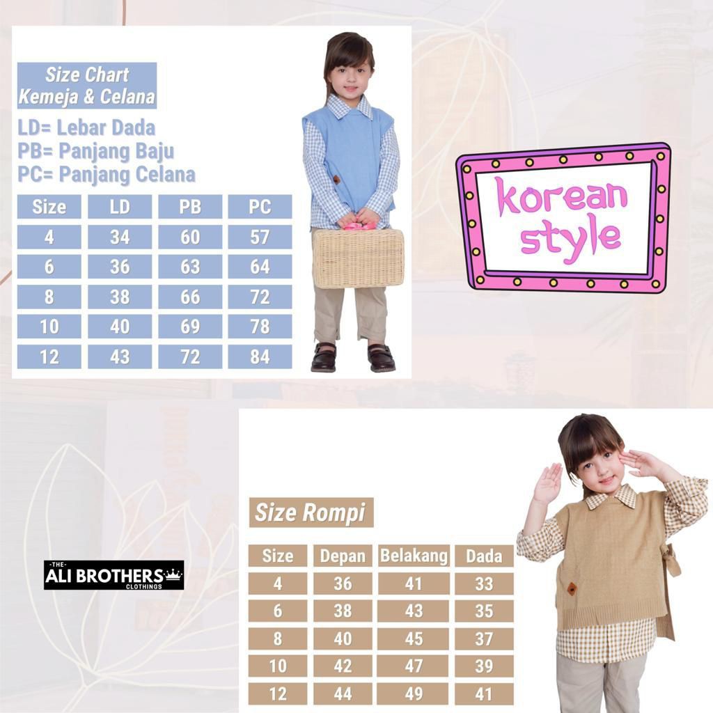 Afsheenastore Korean Stiyle Set 3IN1 / Ready Size 8 Th