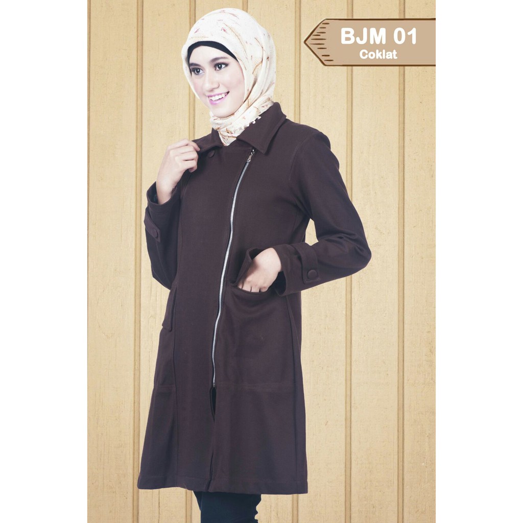 Jaket Korea Dewasa Wanita Muslimah Believe BJM 01 Coklat