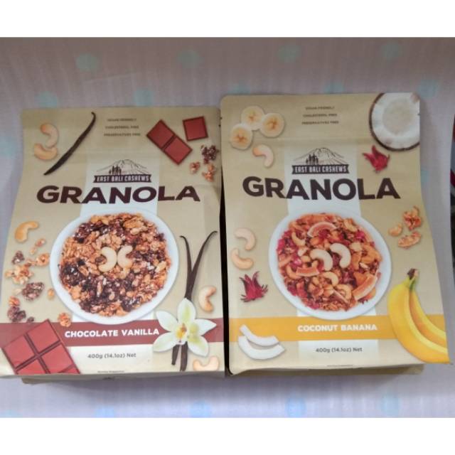 

East Bali Cashews - Granola 400gr Chocolate Vanilla / Coconut Banana