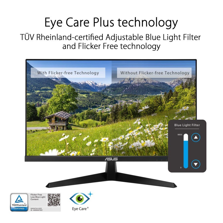 ASUS VY249HE Eye Care Monitor 23.8&quot; Full HD, IPS, 75Hz, 1ms, FreeSync