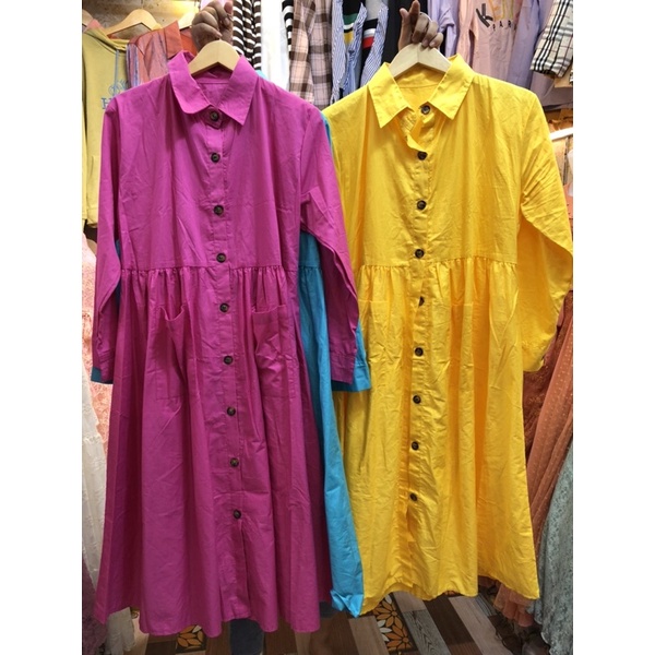 Longdress katun | dress ZRa | dress pink | dress pink fanta | baju hijau