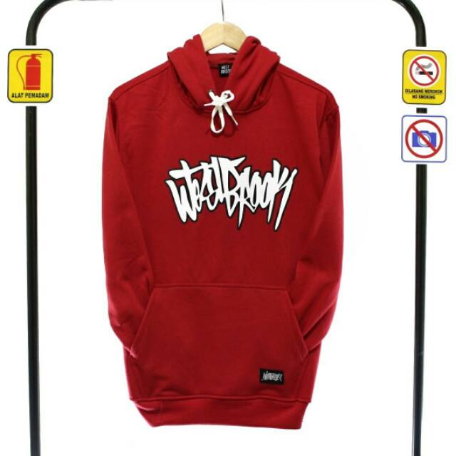 Jaket hoodie westbrook red solid