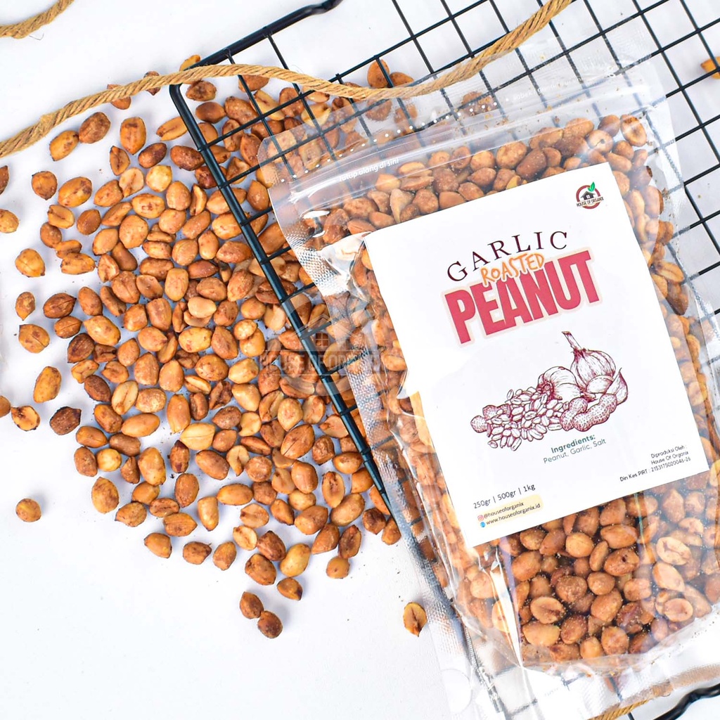 House Of Organix Garlic Roasted Peanut 500 Gr