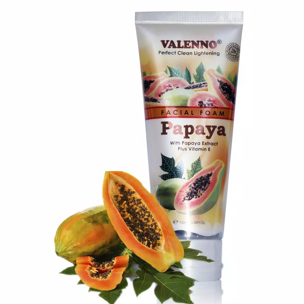 Valenno Facial Foam Papaya 100gr /whitening