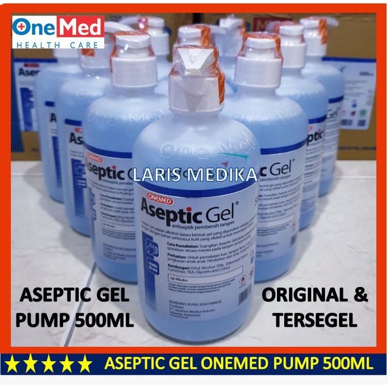 Aseptic Gel 500ml Onemed / Cairan Antiseptik Pump / Antiseptic Gel Dispenser Aseptic Gel 500 ml